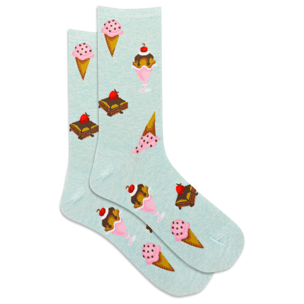 "Desserts" Cotton Crew Socks by Hot Sox - Medium