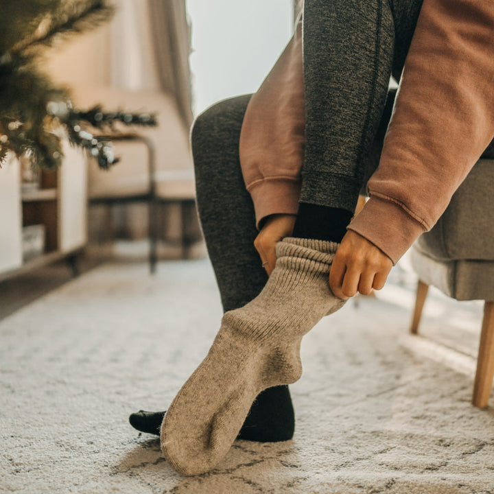 Beige Wool Thermal Socks