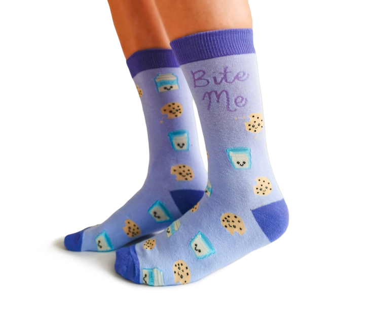 Bite Me Cotton Crew Socks by Uptown Sox Medium Great Sox