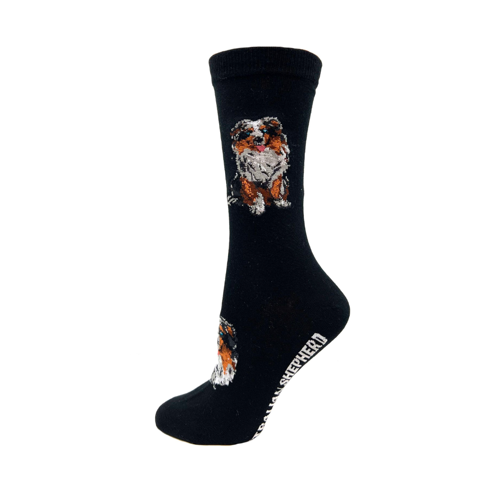 Australian Shepherd Cotton Socks by Crazy Toes - Medium – Great Sox