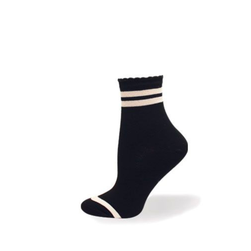 Line W/Scallop Top Quarter Length Bamboo Socks by Point Zero-Medium –  Great Sox