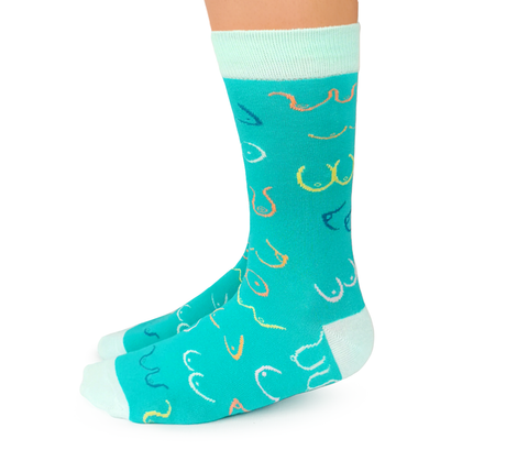 "Simply The Breast" Crew Socks by Uptown Sox