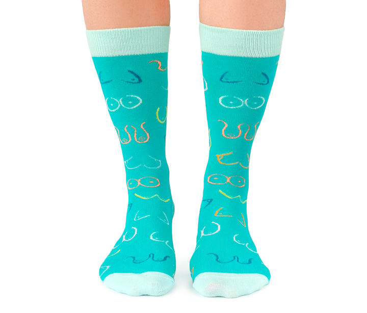 "Simply The Breast" Crew Socks by Uptown Sox