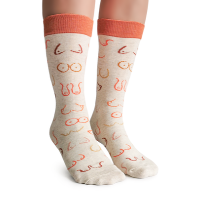 "Simply The Breast" Crew Socks by Uptown Sox