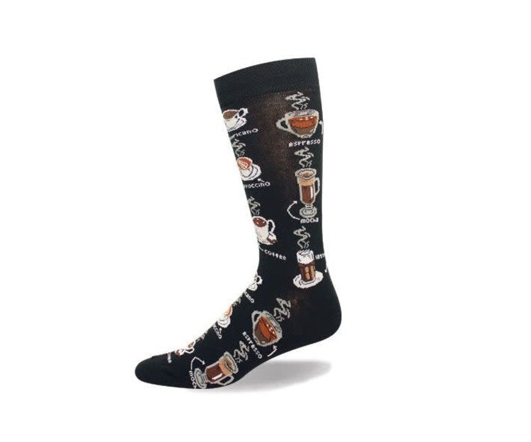 Chaussette en coton à motif « café » par Crazy Toes - Grande