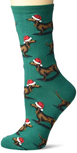 "Christmas Dachshunds" Cotton Crew Socks by Hot Sox - SALE