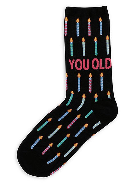 "You Old" Cotton Crew Socks by Hot Sox