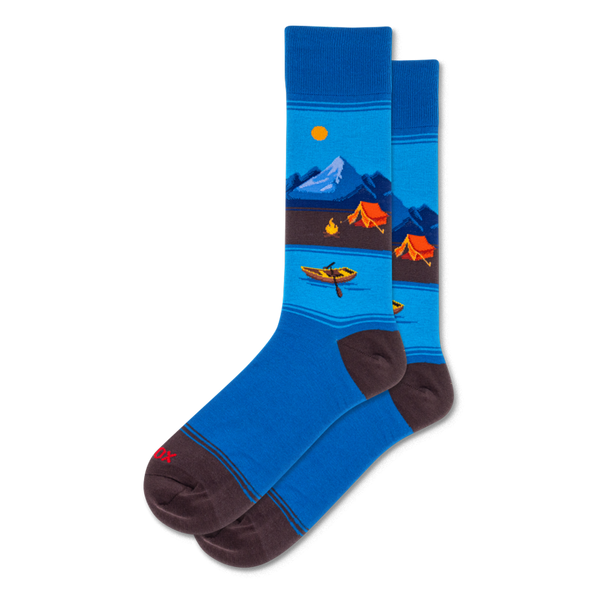 "Canoe Scenic" Cotton Crew Socks by Hot Sox
