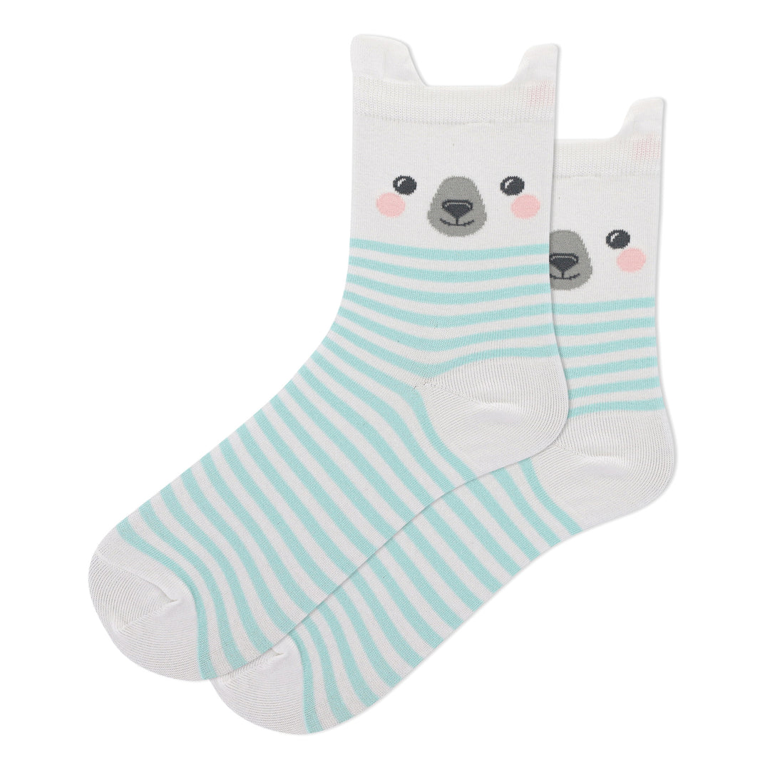 "Polar Bear" Cotton Anklet Socks by Hot Sox - Medium