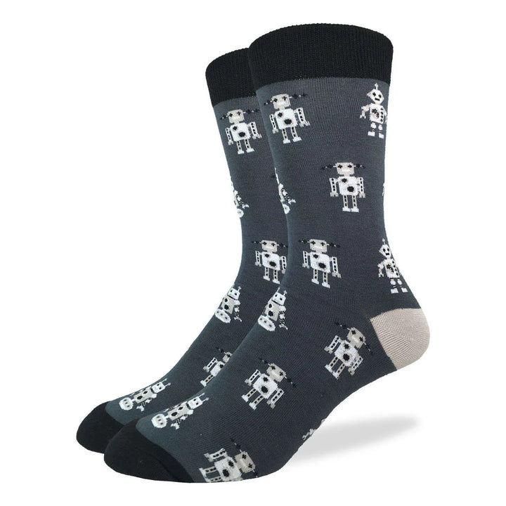 Chaussettes en coton « Robot gris » par Good Luck Sock