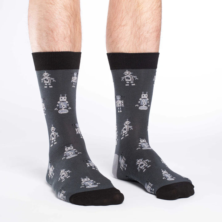 Chaussettes en coton « Robot gris » par Good Luck Sock