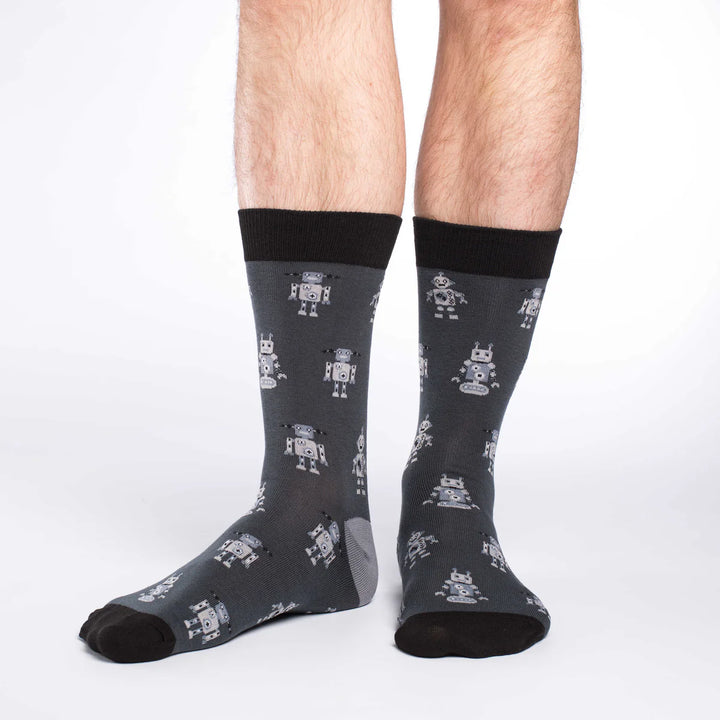 Chaussettes en coton « Robot gris » par Good Luck Sock