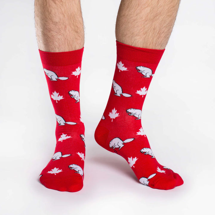 Chaussettes mi-mollet en coton « Canada Beaver » de Good Luck Sock