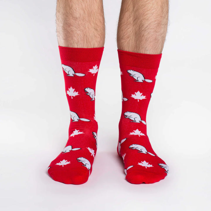 Chaussettes mi-mollet en coton « Canada Beaver » de Good Luck Sock