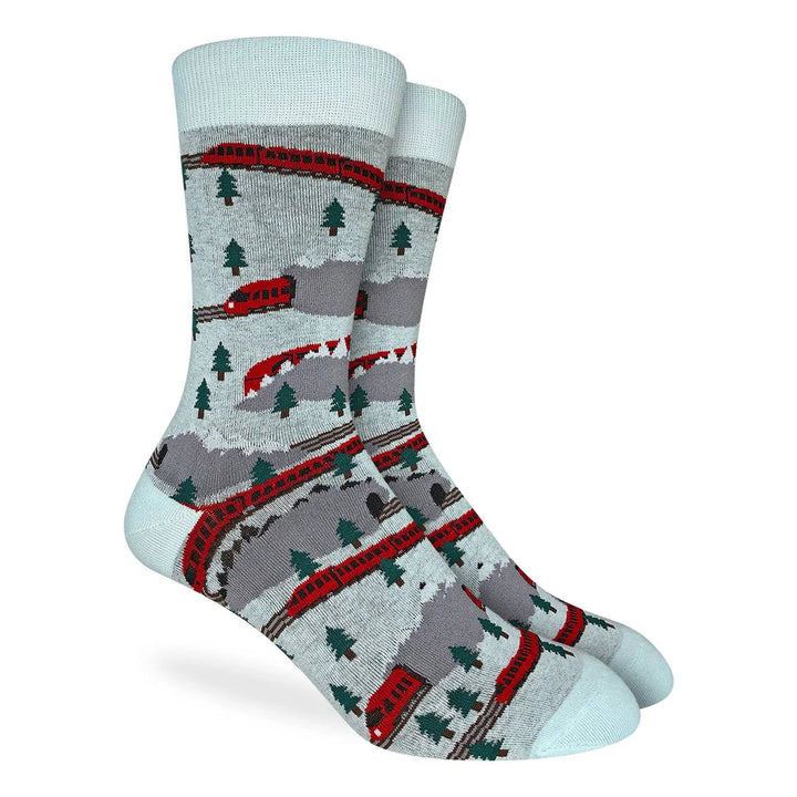 Chaussettes mi-mollet « Trains en mouvement » de Good Luck Sock 