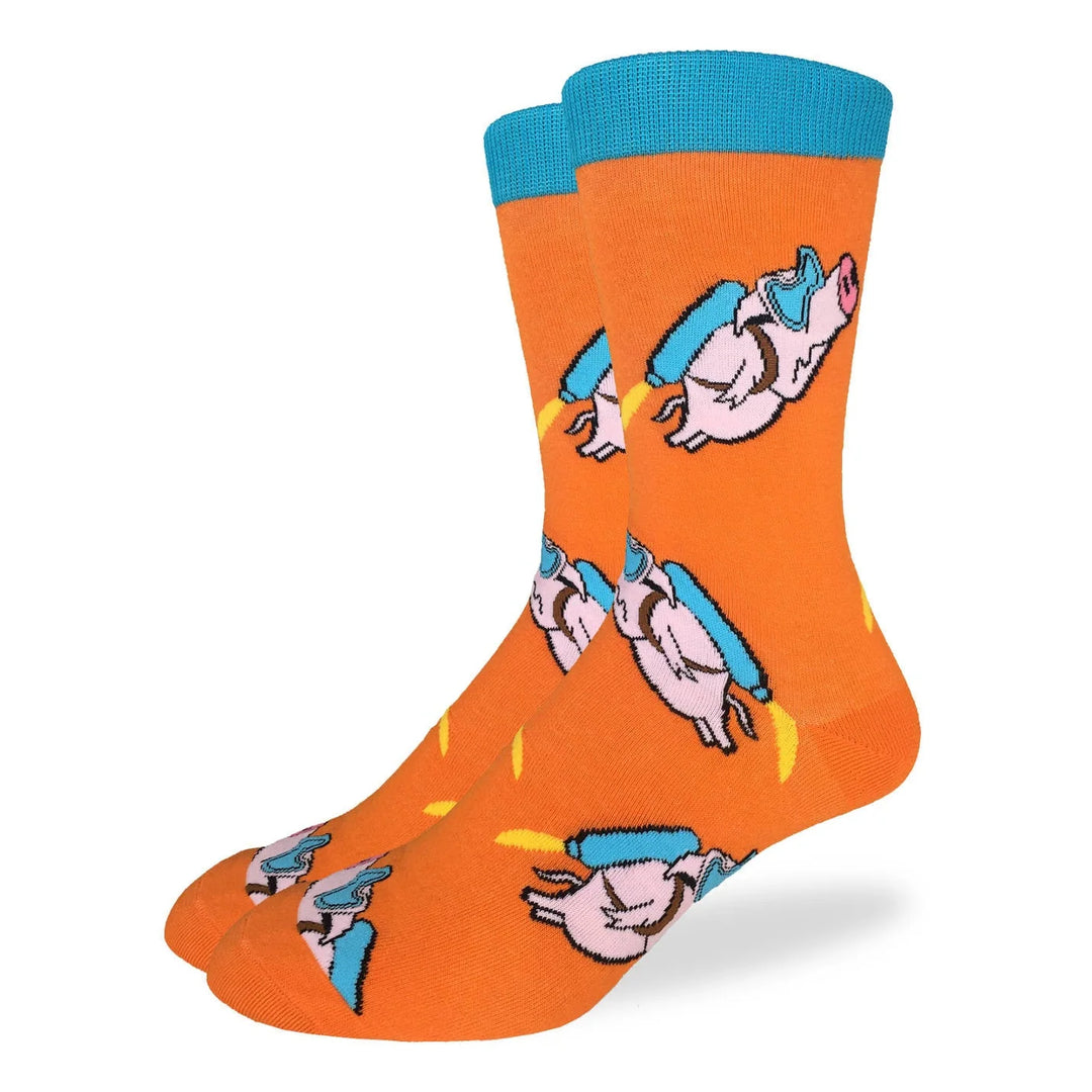 Chaussettes en coton « Rocket Pig » de Good Luck Sock