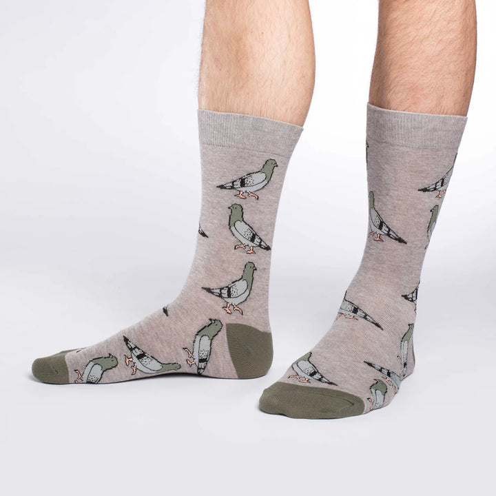 Chaussettes mi-mollet en coton « Pigeons » de Good Luck Sock
