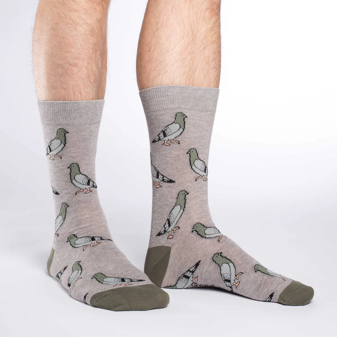 Chaussettes mi-mollet en coton « Pigeons » de Good Luck Sock
