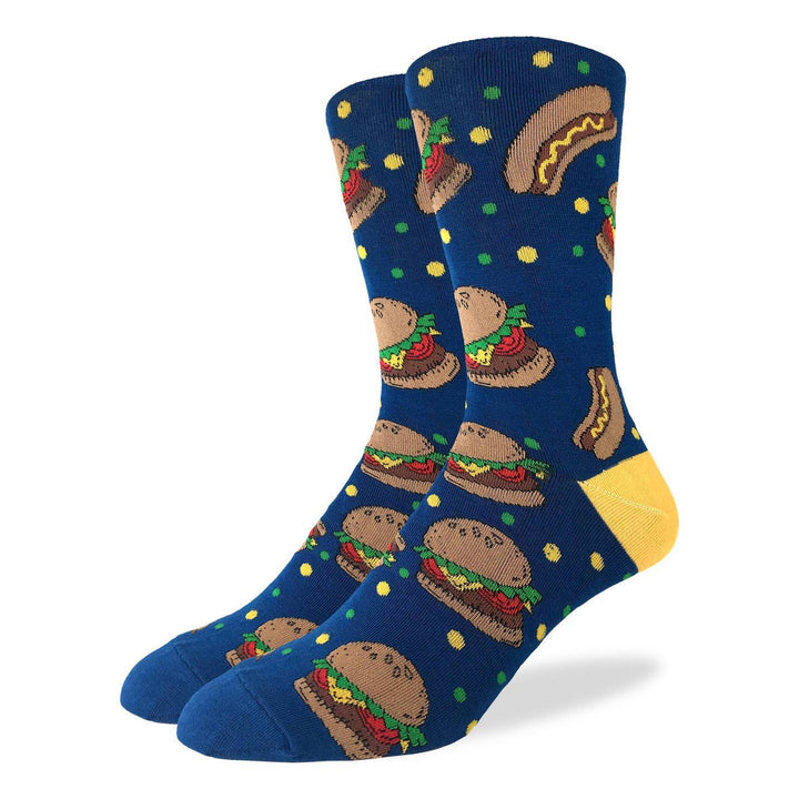 Good Luck Sock "Burgers & Hotdogs" Crew Socks - Large