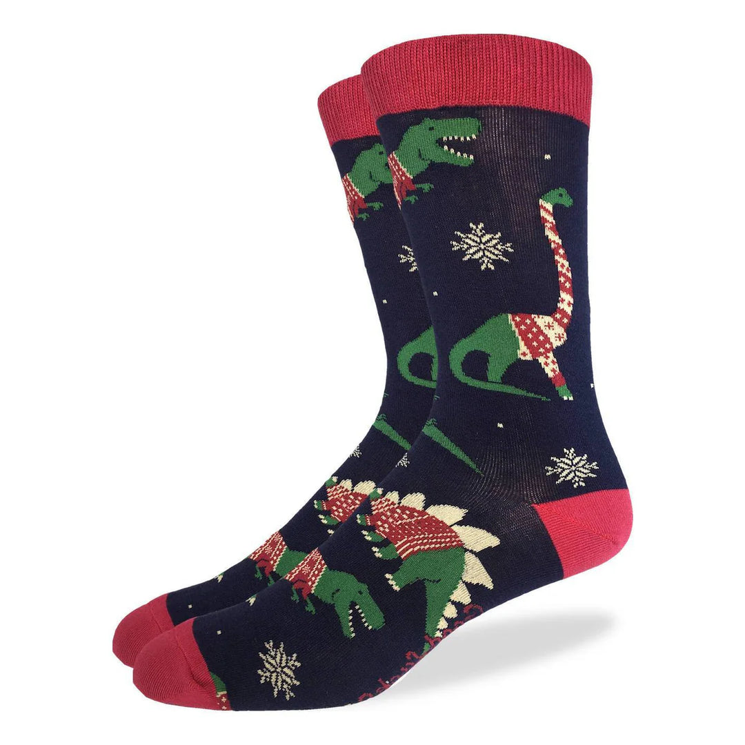 Chaussettes en coton « Pull de Noël Dinosaure » par Good Luck Sock