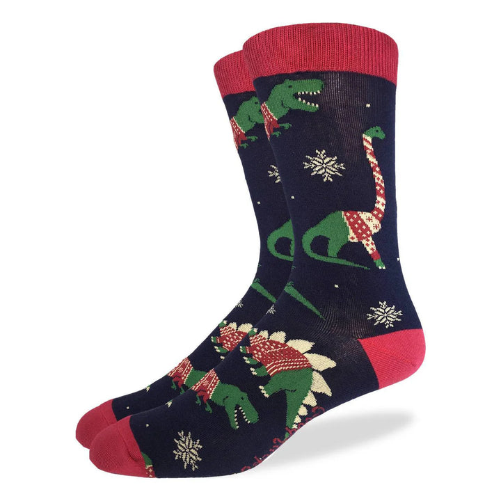 Chaussettes en coton « Pull de Noël Dinosaure » par Good Luck Sock