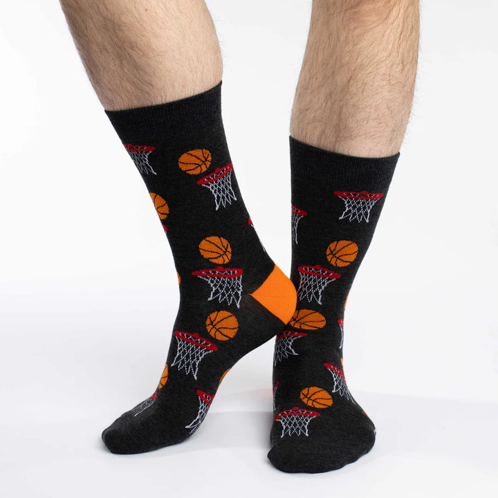 "Basketball" Cotton Crew Socks by Good Luck Sock