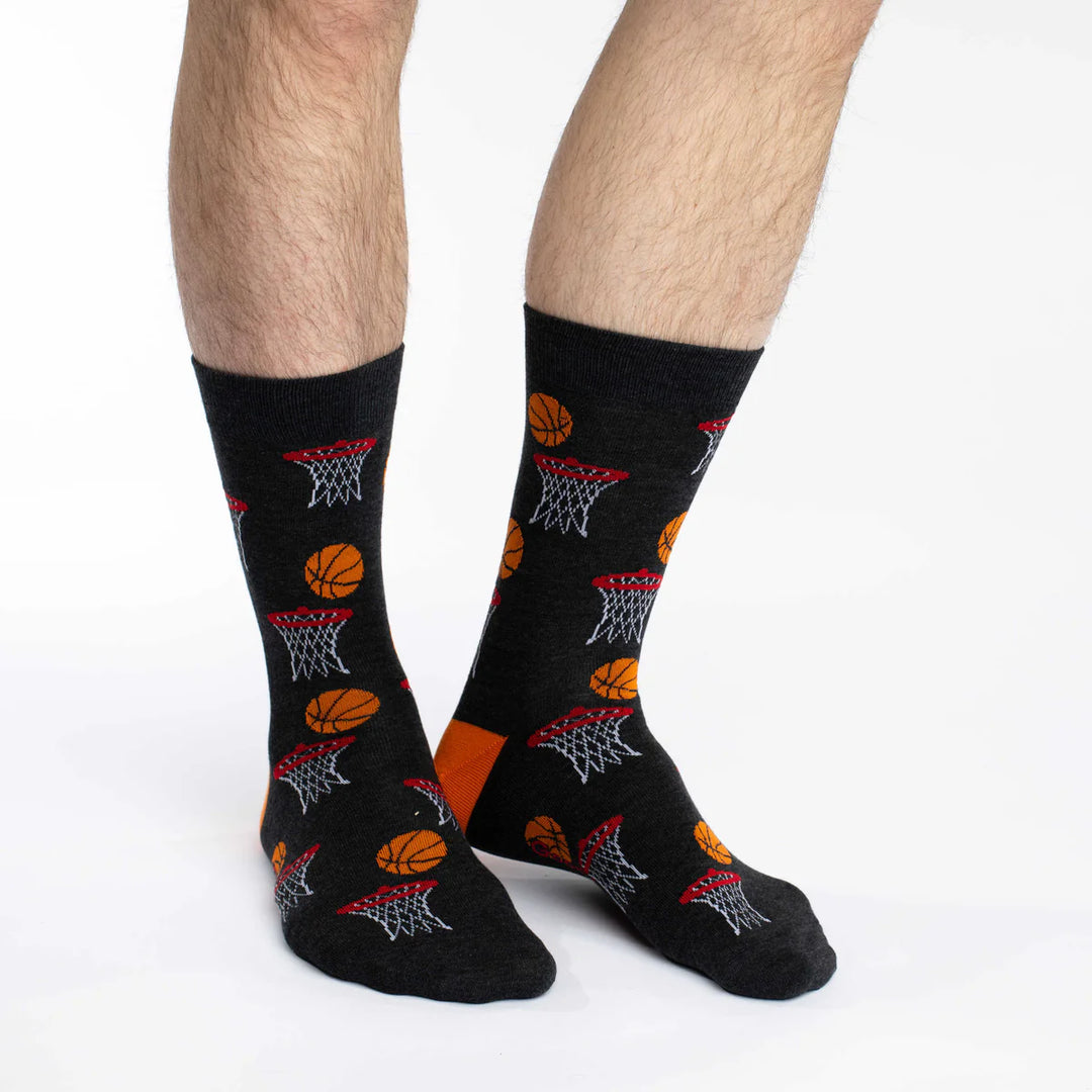"Basketball" Cotton Crew Socks by Good Luck Sock