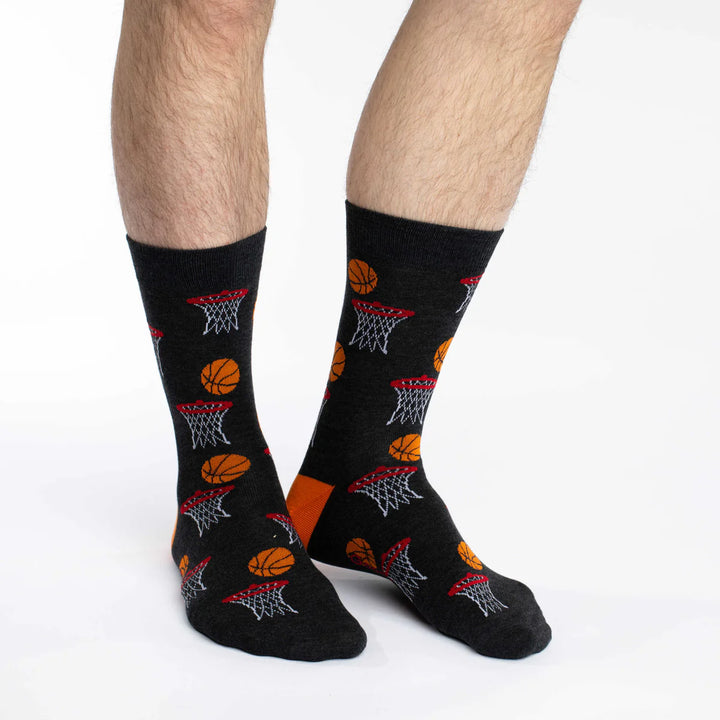 "Basketball" Cotton Crew Socks by Good Luck Sock