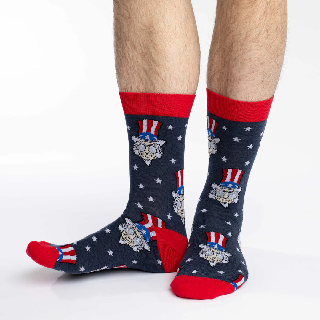 "Cool Uncle Sam" Crew Socks by Good Luck Sock Sock - Large (CLEARANCE)