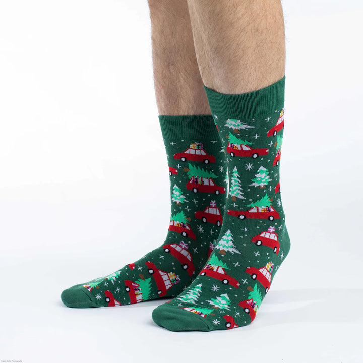 "Christmas Trees" Cotton Crew Socks by Good Luck Sock (CLEARANCE)