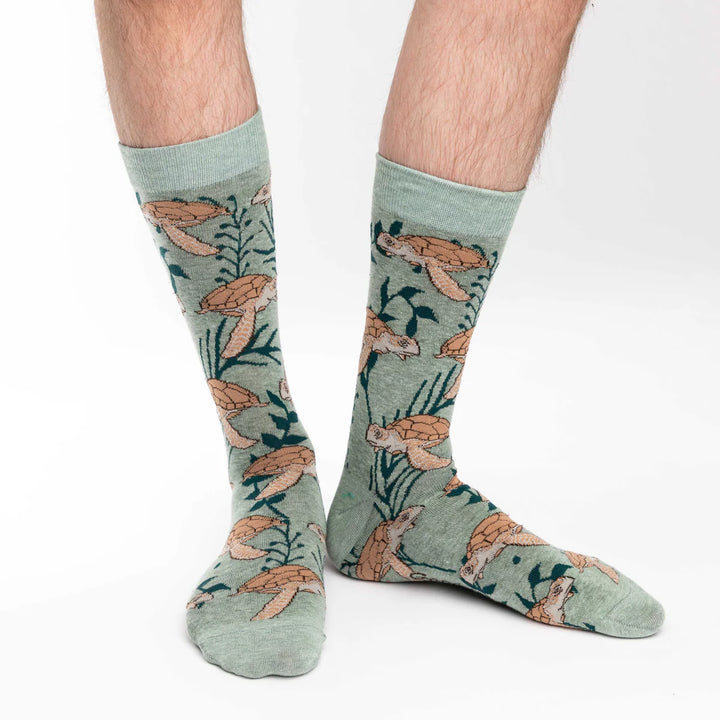 Chaussettes en coton « Tortue de mer » par Good Luck Sock