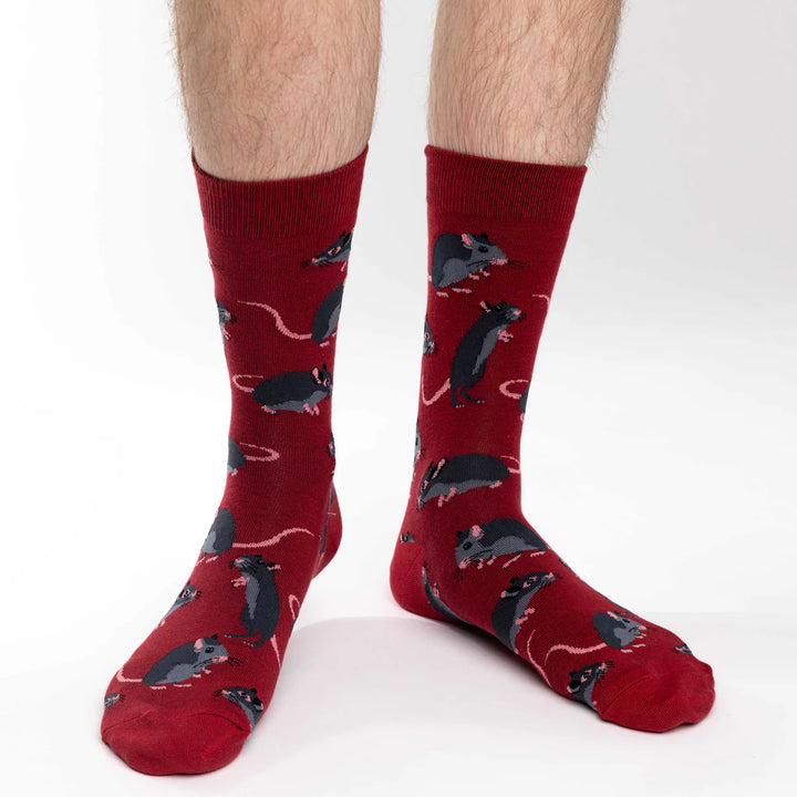 "Rats" Cotton Crew Socks by Good Luck Sock