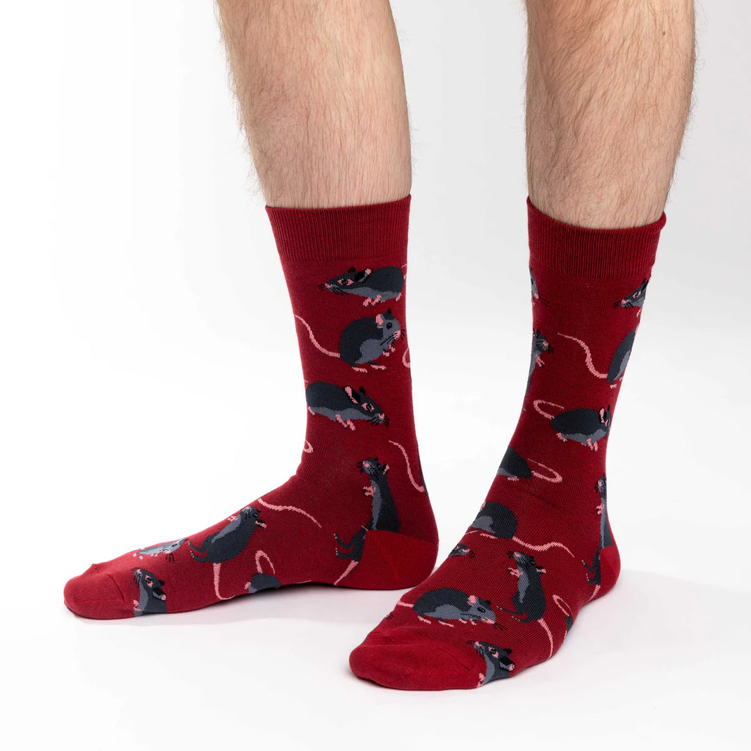 "Rats" Cotton Crew Socks by Good Luck Sock