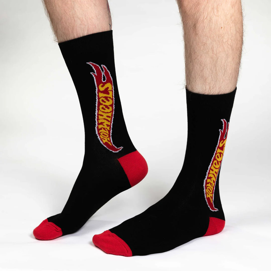 "Hot Wheels" Cotton Crew Socks by Good Luck Sock - Large
