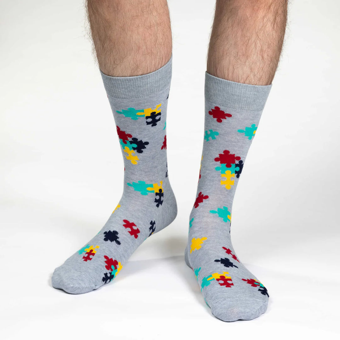 Chaussettes en coton « Puzzle Pieces » de Good Luck Sock