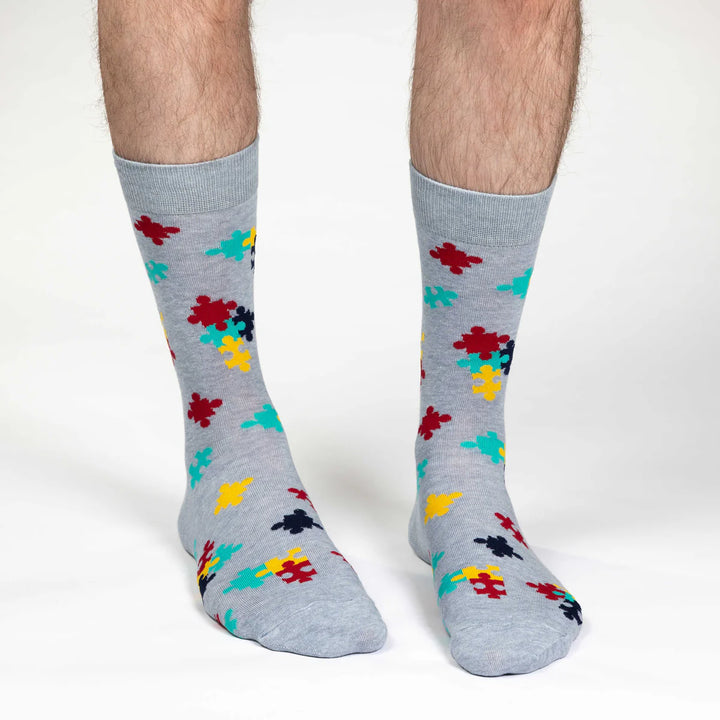 Chaussettes en coton « Puzzle Pieces » de Good Luck Sock