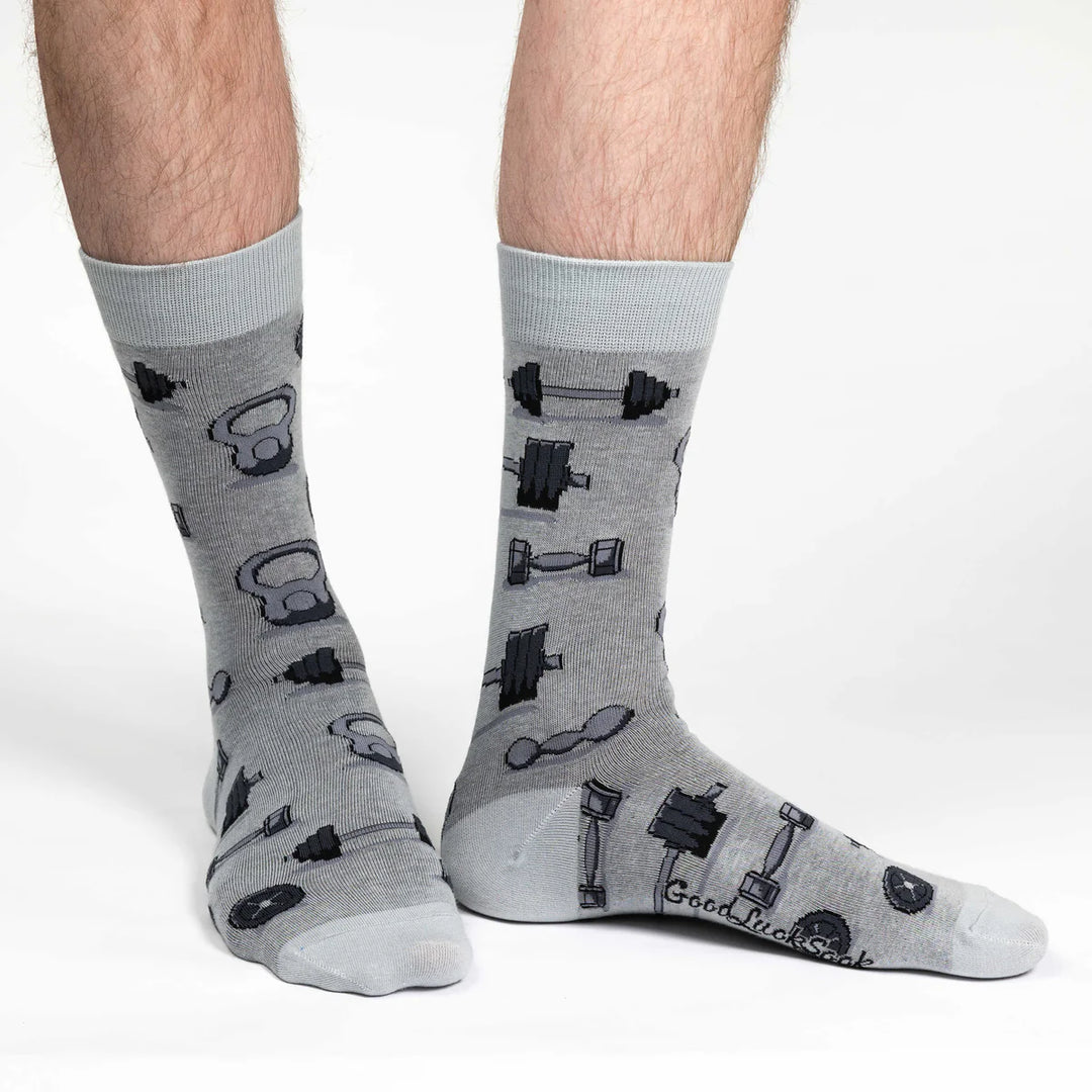 Chaussettes en coton « Poids et haltères » de Good Luck Sock