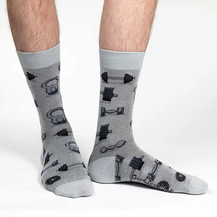 Chaussettes en coton « Poids et haltères » de Good Luck Sock
