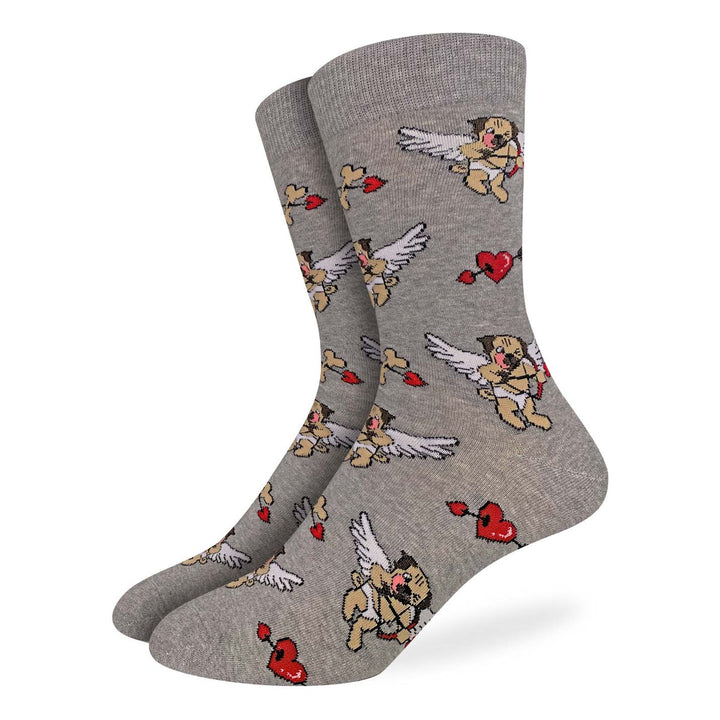 Chaussettes mi-mollet « Cupidon Pugs » de Good Luck Sock 