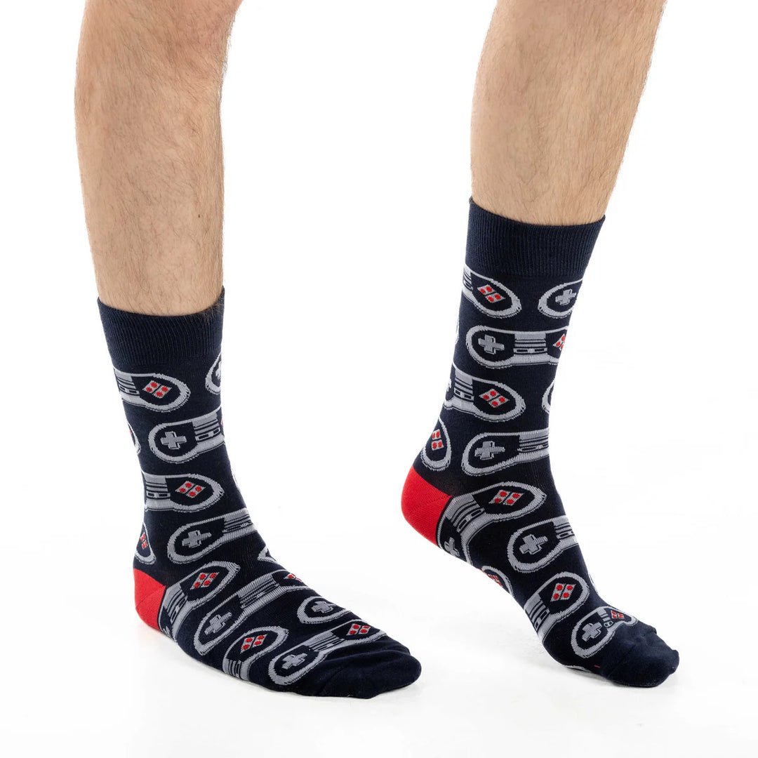 Chaussettes « Contrôleur de jeu vidéo » par Good Luck Sock - Taille L 