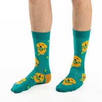 "Golden Retriever with Tennis Balls" Cotton Crew Socks by Good Luck Sock
