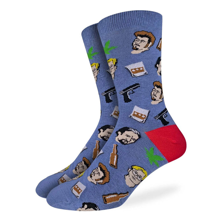 Chaussettes mi-mollet « Bob Ross Faces » par Good Luck Sock 