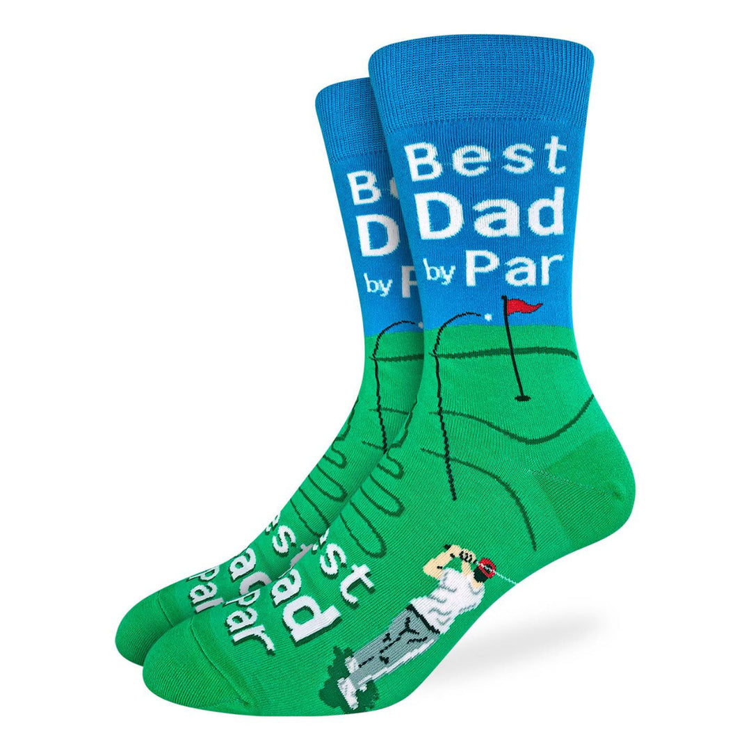 "Best dad By Par" Cotton Crew Socks by Good Luck Sock - Large