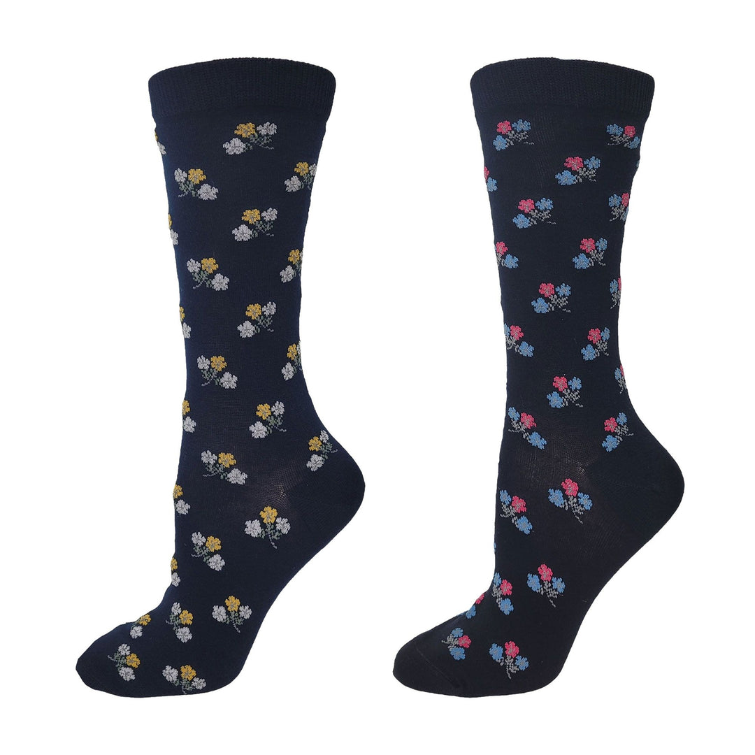 Chaussettes pour diabétiques « Mini Flower » en bambou de Wellness - Medium