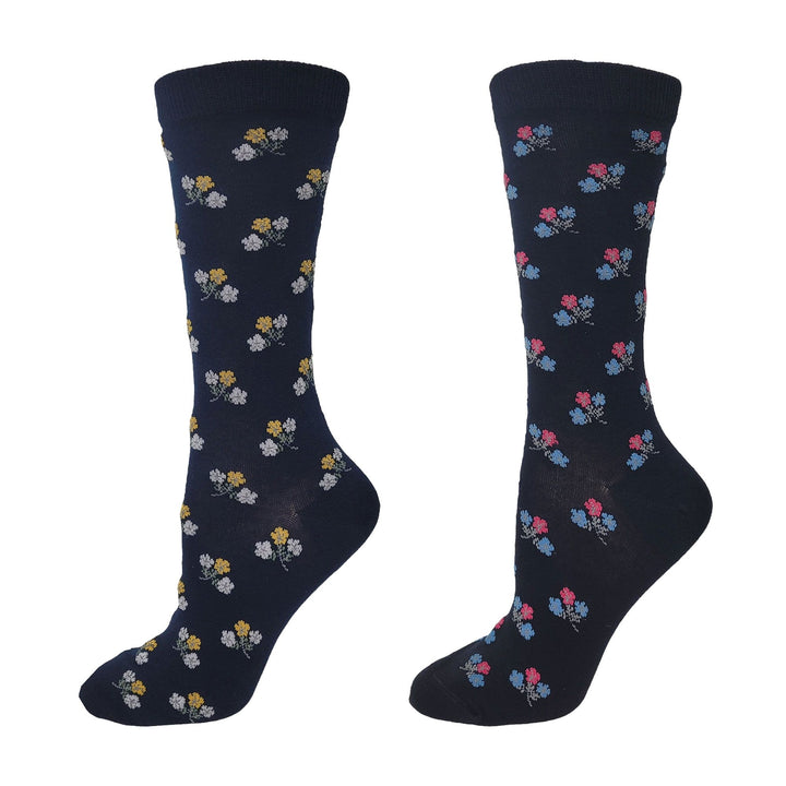 Chaussettes pour diabétiques « Mini Flower » en bambou de Wellness - Medium