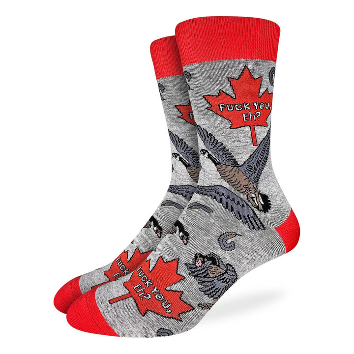 Chaussettes mi-mollet en coton « Mean Canada Goose » de Good Luck Sock (grande taille)