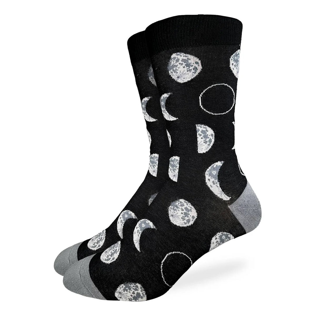 "Phases of the Moon" Cotton Crew Socks by Good Luck Sock