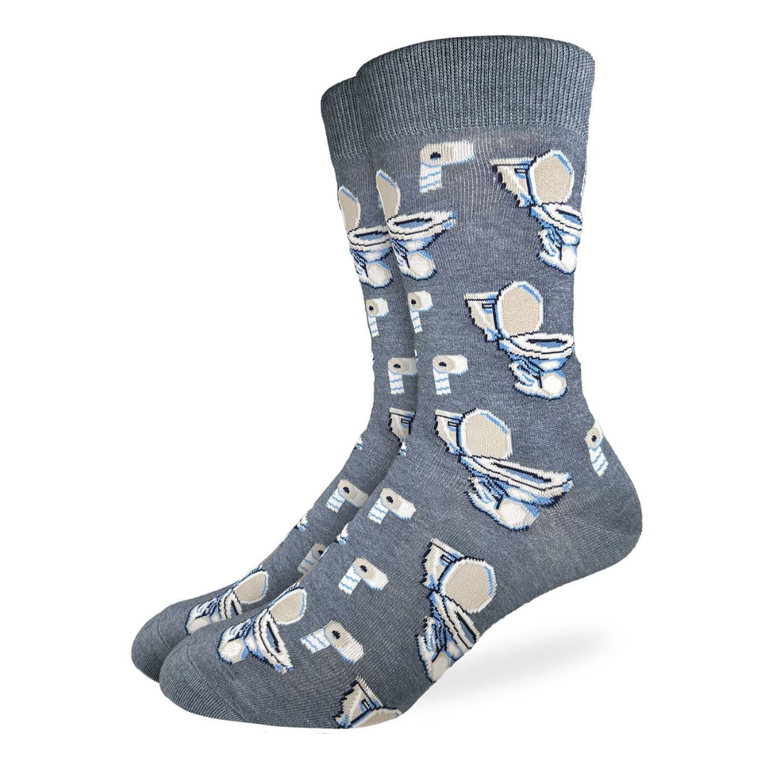 "Toilet Seats" Cotton Crew Socks by Good Luck Sock - Large