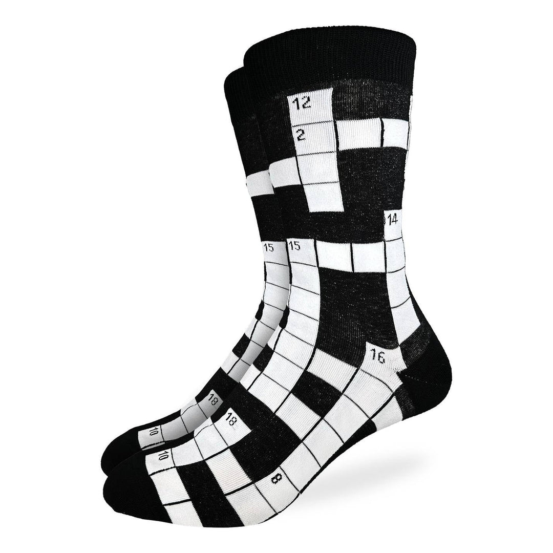 "Crossword Puzzle" Cotton Crew Socks by Good Luck Sock