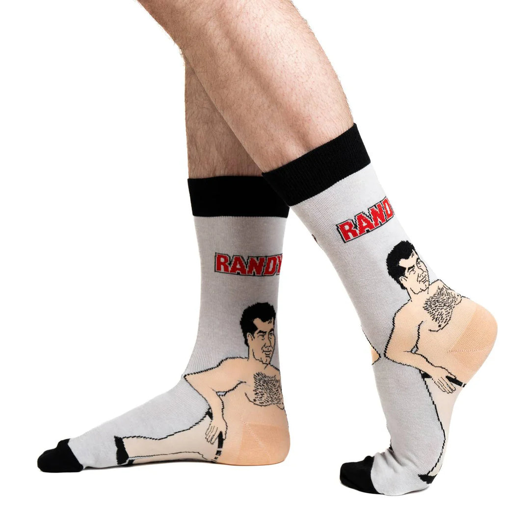 Chaussettes mi-mollet « Bob Ross Faces » par Good Luck Sock 